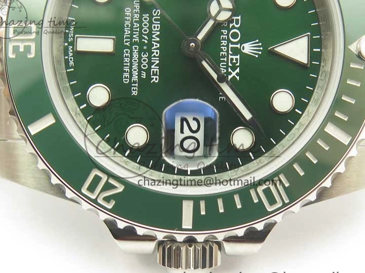 Best Edition Free LV Cover) SA3135( R Green DJF Ceramic SS on Bracelet 116610 1:1 Submariner 0514